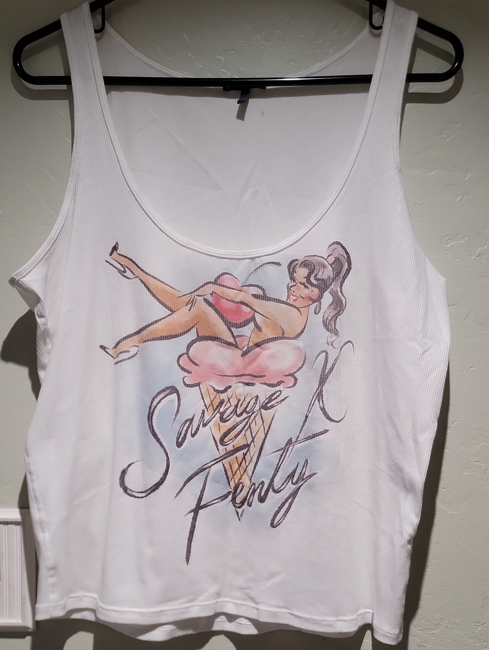 Savage X Fenty White Pinup Ice Cream Graphic Tank